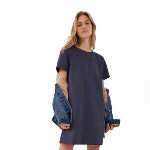 Anthropologie Hayden sueded tee dress XL casual boho navy